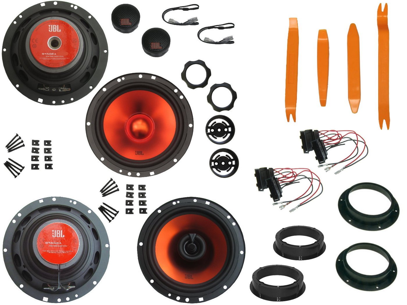 DSX JBL Lautsprecher für VW Touran 1T Bj 03-15 Tür vorn hinten Bügel 1040W Auto-Lautsprecher (130 W)