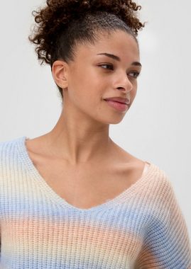 QS Strickpullover mit verschwommenen Streifen