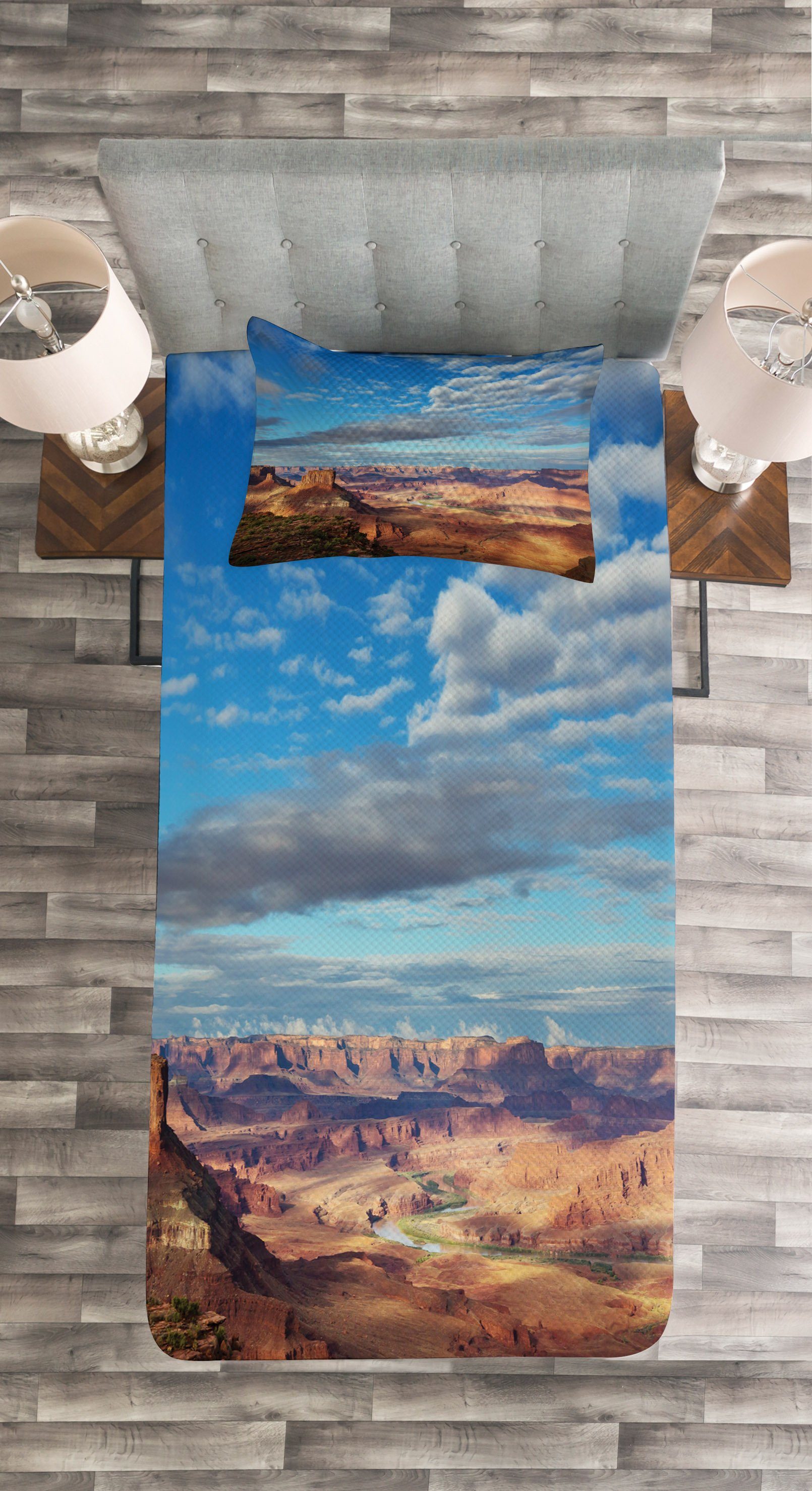 Set Abakuhaus, Landschaft mit Kissenbezügen Canyonlands Utah-Tal Tagesdecke Waschbar,