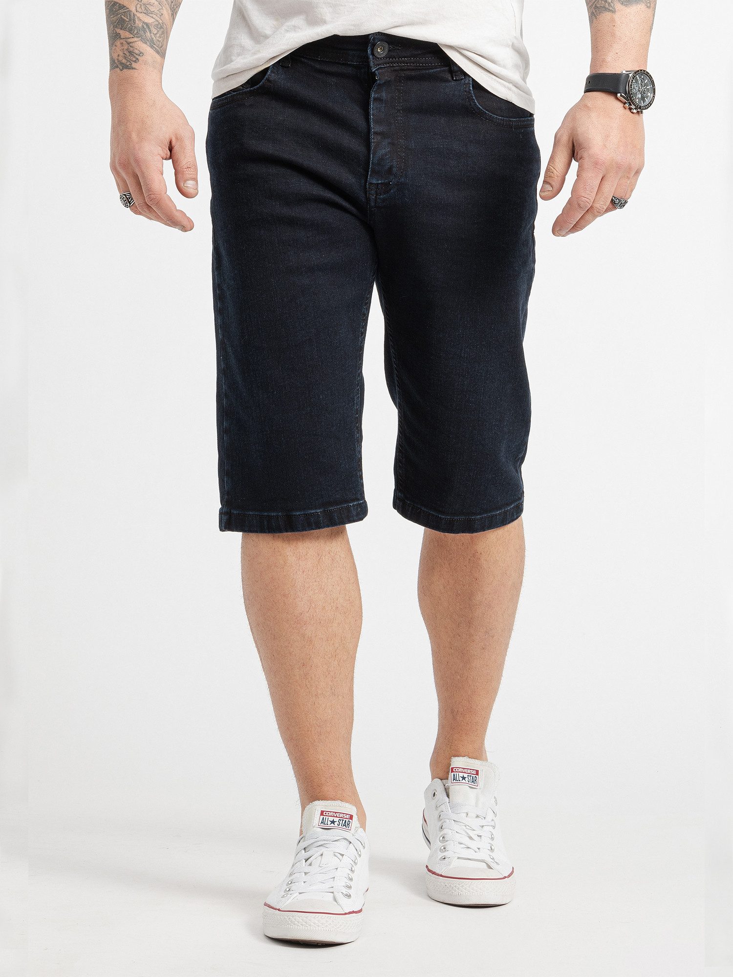 Bermudas Herren Shorts Jeansshorts Denim Dunkelblau RC-2422