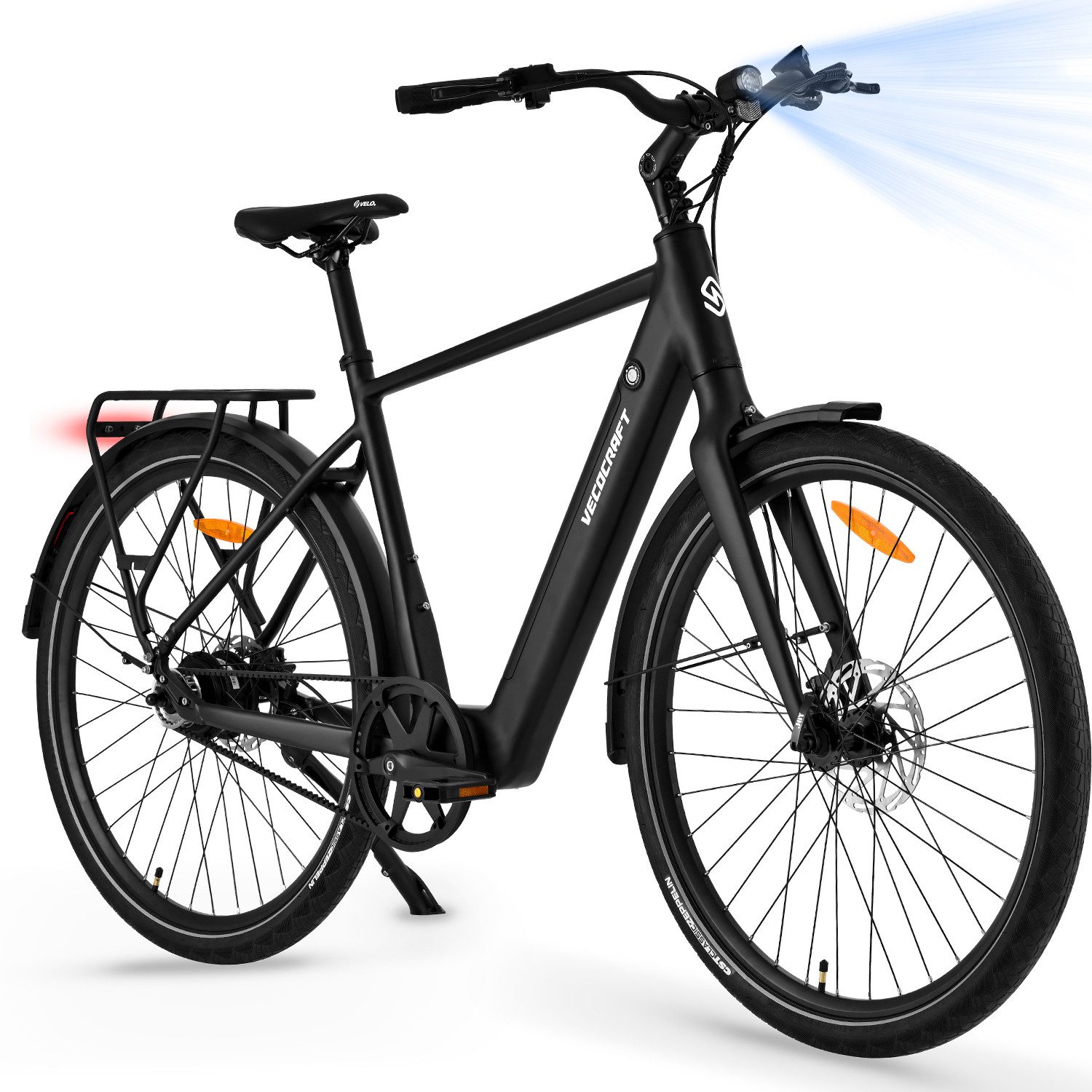 VECOCRAFT E-Bike Cityrad 28" LUNA NEO Elektrofahrrad mit Gates Riemenantrieb, Drehmomentsensor, 45Nm Heckmotor, 374,4 Wh, (hydraulische Scheibenbremsen), E-Rennrad,Pedelec, ebike für Damen und Herren