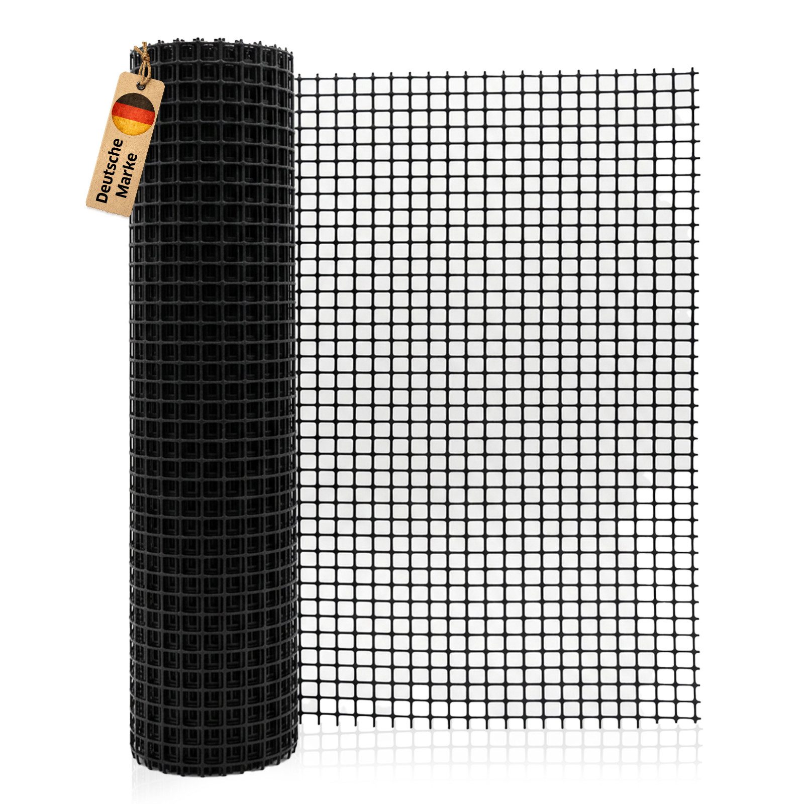 NOOR Maulwurfgitter MESH 15x15 mm Schwarz - Rasenschutzgitter zuschneidbar, Engmaschiges Kunststoffgitter - schützt Rasen vor Maulwürfen
