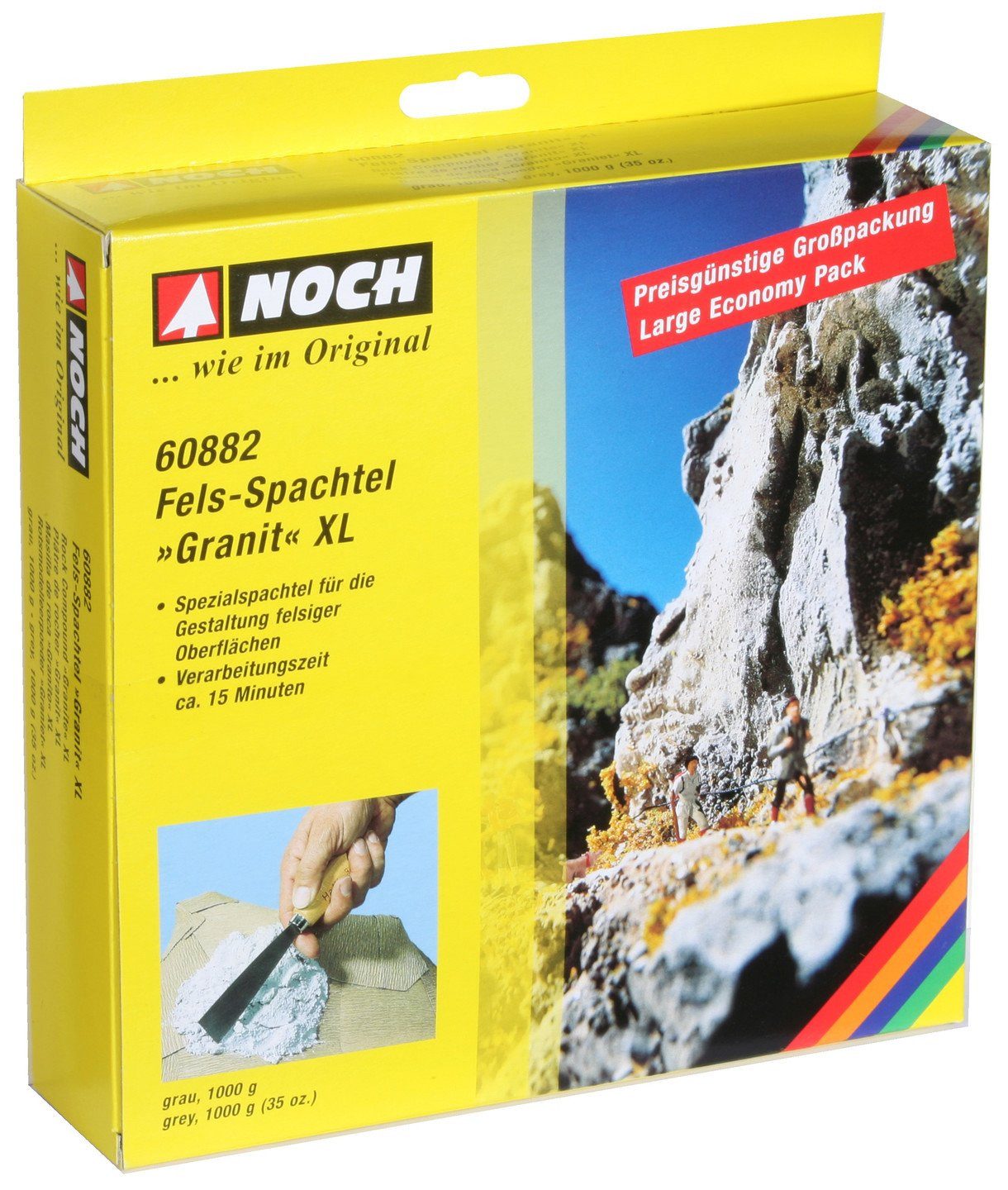 NOCH Modelleisenbahn-Spielunterlage NOCH® Fels-Spachtel „Granit“, 1.000 g in Grautönen