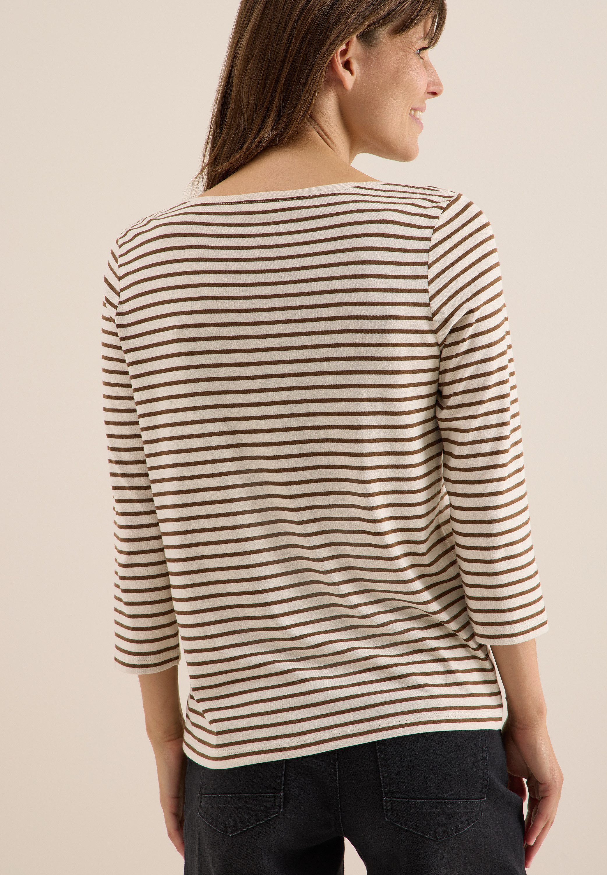 CECIL 3/4-Arm-Shirt mit Streifen Muster günstig online kaufen
