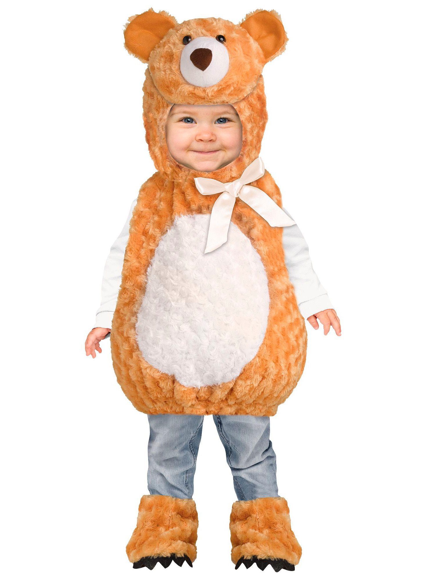 Fun World Kostüm Kuschelteddy Kostüm für Babys, Bequemes Kupuzenkostüm für kleine Teddybären
