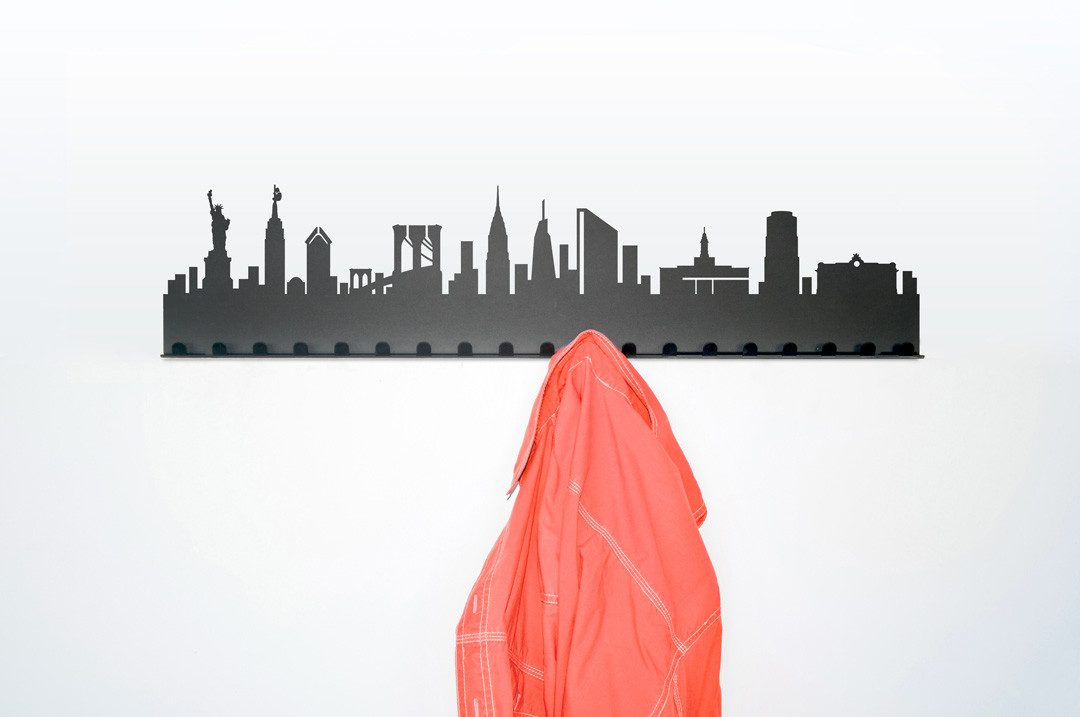 Radius Wandgarderobe Skyline Städte-Garderobe