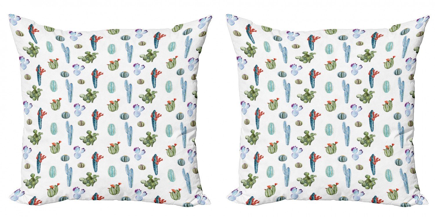 Blossomin Kaktus Abakuhaus Stück), Modern (2 Doppelseitiger Kissenbezüge Aquarell Digitaldruck, Accent