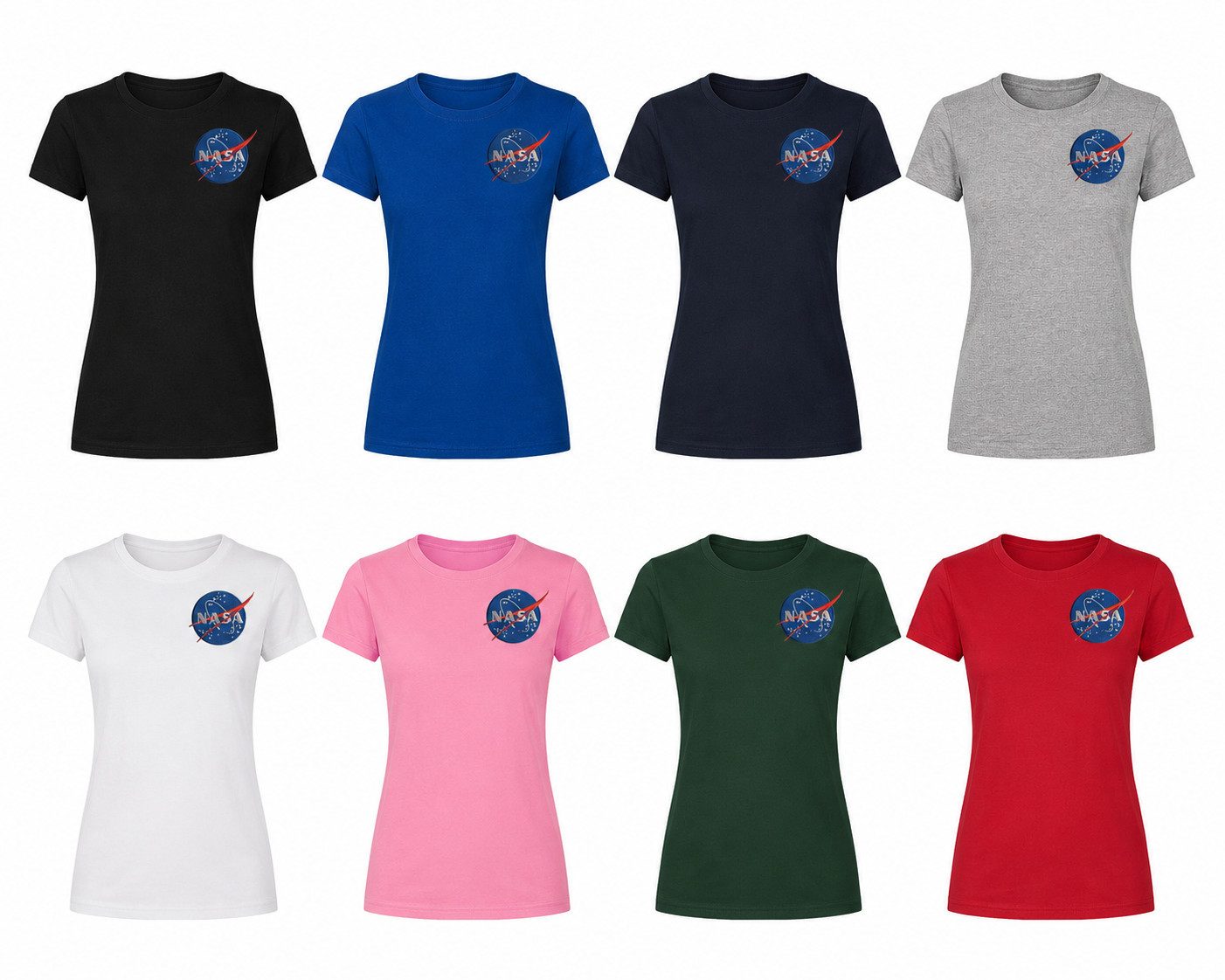 T-Shirt NASA Patch Damen T-Shirt Weltraum Retro Baumwolle Freizeit Looks