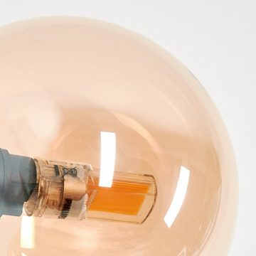 hofstein Stehlampe Stehlampe aus Metall/Glas in Schwarz/Bernsteinfarben, ohne Leuchtmittel, Standlampe im Retro-Design aus Glas, 6 x G9, ohne Leuchtmittel