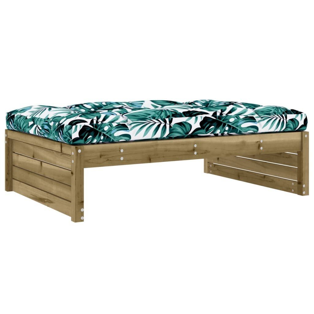 Imprägniert, vidaXL Teile Loungesofa Kiefernholz 120x80 Braun Gartenhocker 1 cm