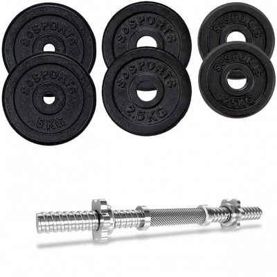 ScSPORTS® Kurzhantel Set 30mm Kurzhantelset Gusseisen Hantelset Gewichte Stange