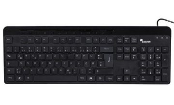 Hama Tastatur Maus Set INSTAP SE-2100 Deutsch Funk-Maus PC-Tastatur (inkl. Epmfänger, Elegante schmale Tastatur, optische Funk-Maus,präzise Steuerung)