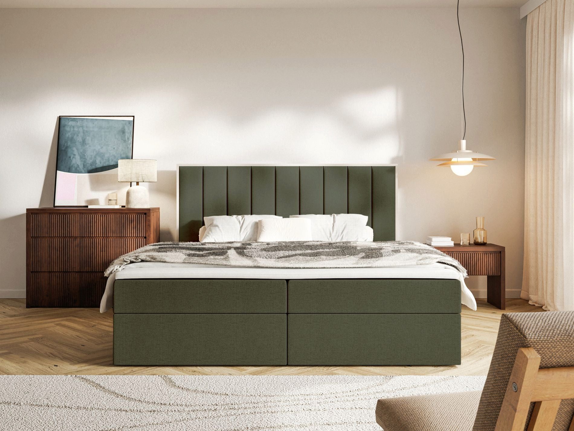 Selsey Boxbett TOGENTS, mit Bettkasten, Topper & Matratze, Chenille hydrophob