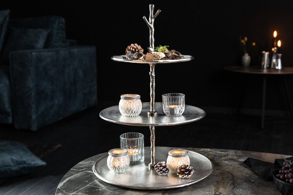 riess-ambiente Dekoetagere ABSTRACT 50cm silber (Einzelartikel, günstig online kaufen