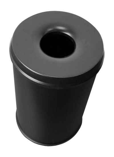 Steelboxx Papierkorb Sicherheitsabfallbehälter, 30 L, 470 x 335 mm, schwarz, mit Flammenlöschkopf Stahl - 28 Liter Volumen