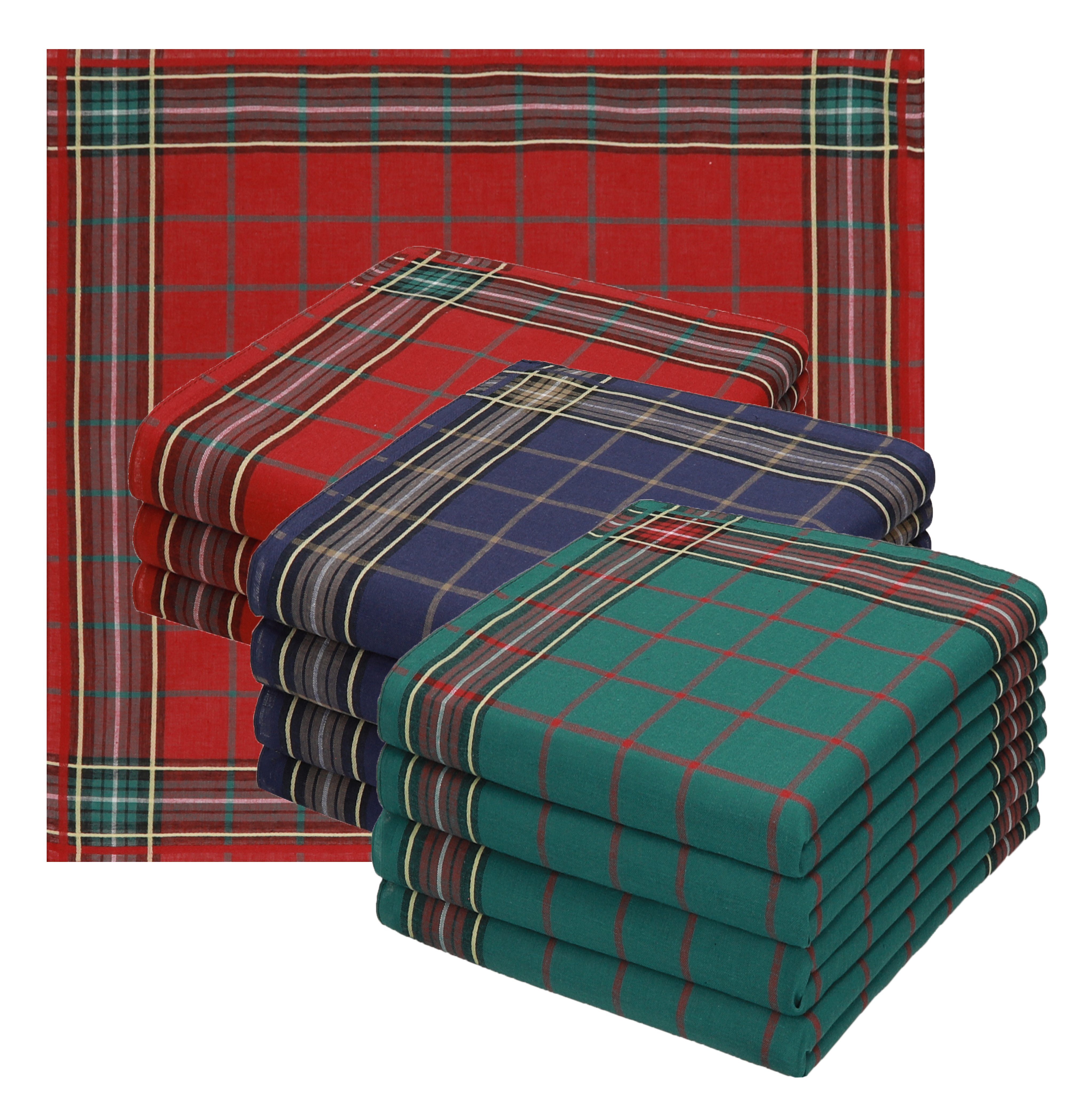 Betz Taschentuch 12 Stück Herren Stofftaschentuch Set Leo 8 Größe 40x40 cm, (Set, 12-St), 100% Baumwolle