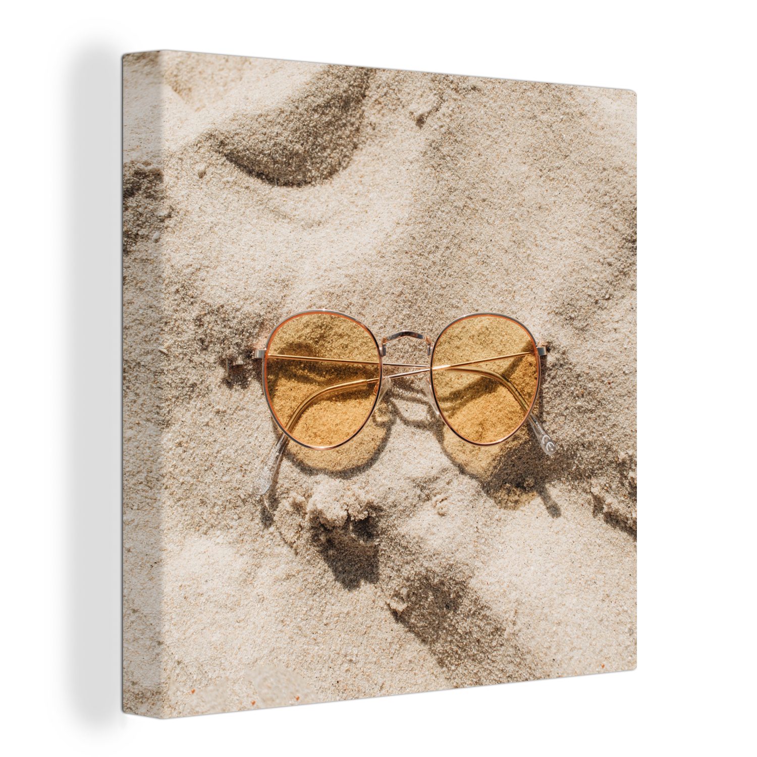 Sommer, St), Bilder Sand OneMillionCanvasses® - Wohnzimmer für - Leinwandbild (1 Sonnenbrille Schlafzimmer Leinwand