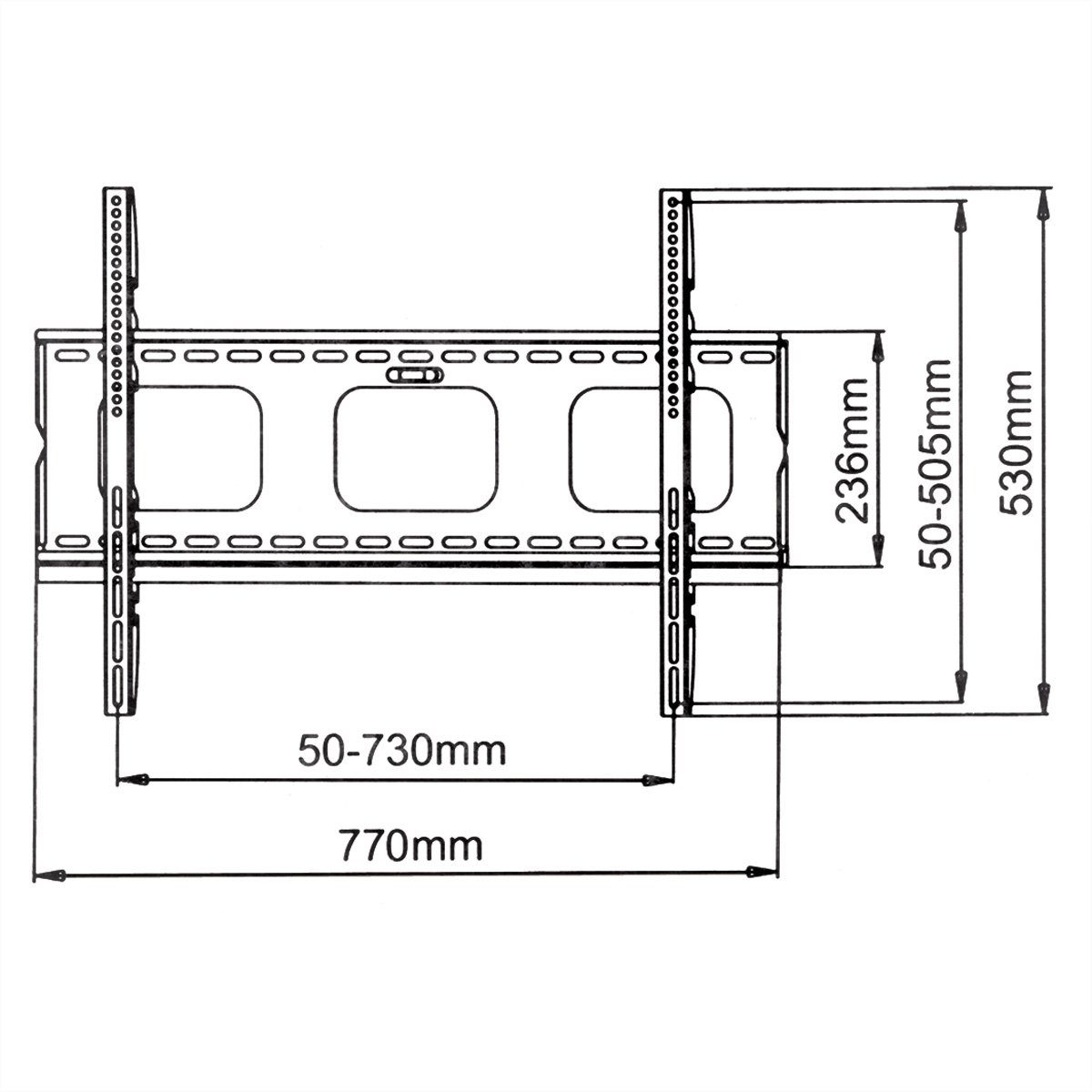 VALUE TV-Monitorwandhalterung TV-Wandhalterung, 80 (VESA 700x500, kg)