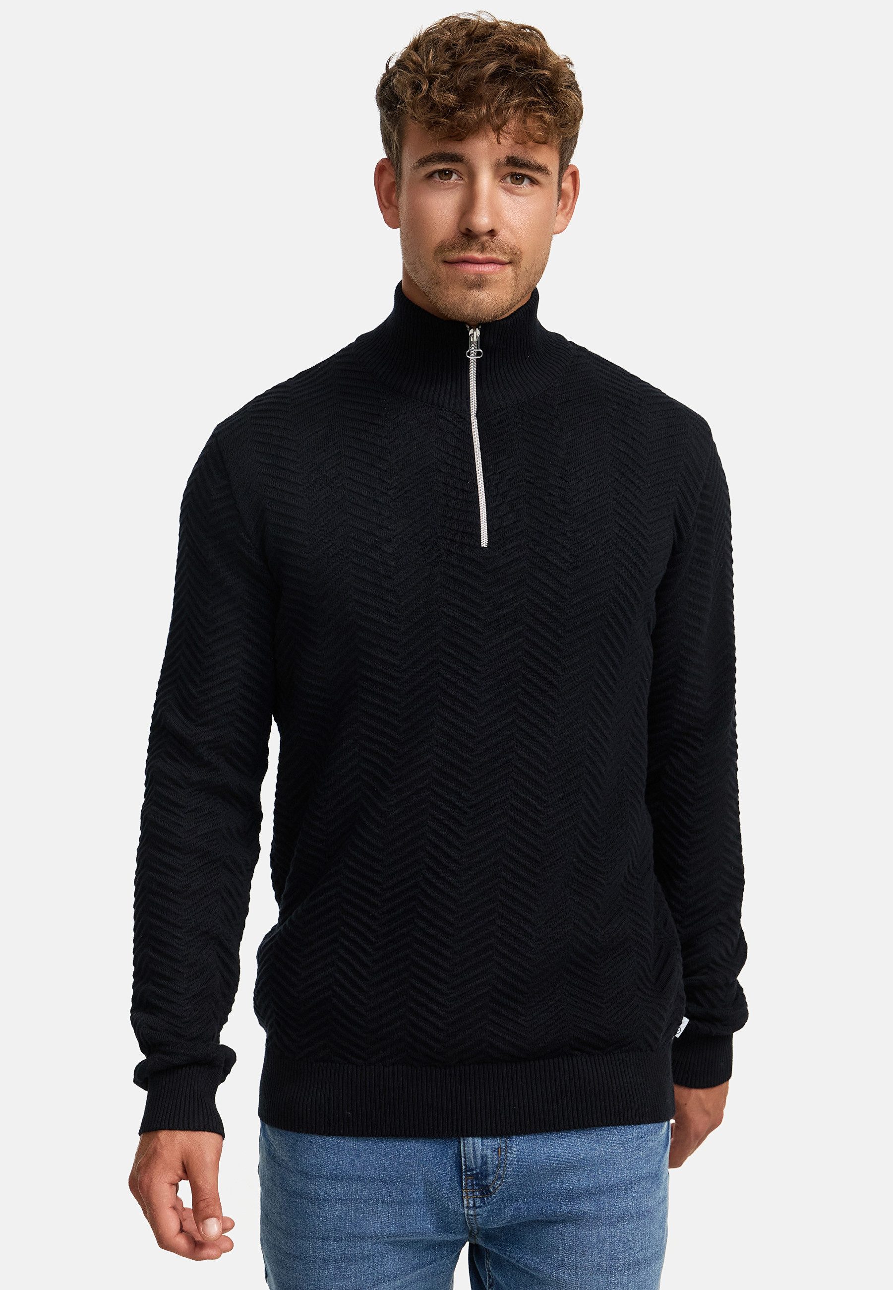 Kronstadt Strickpullover Herren KSCarlo Half-Zip Pullover Herrenpullover Half-Zip Feinstrickpullover