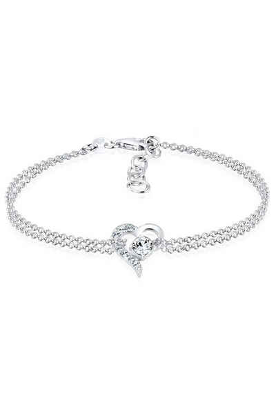 Elli Armband Herz Liebe Kristalle 925 Silber