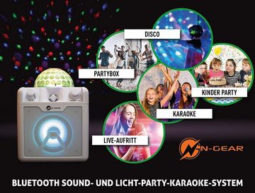 N-GEAR DISCO410 Karaoke & Party Bluetooth Lautsprecher Bluetooth-Lautsprecher (Mikrofon, Disco Licht)