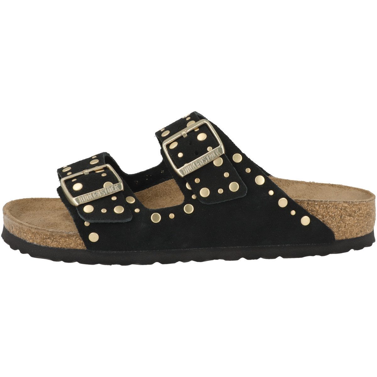 Birkenstock Arizona Rivet Veloursleder schmal Damen Sandale Sandaletten, So günstig online kaufen
