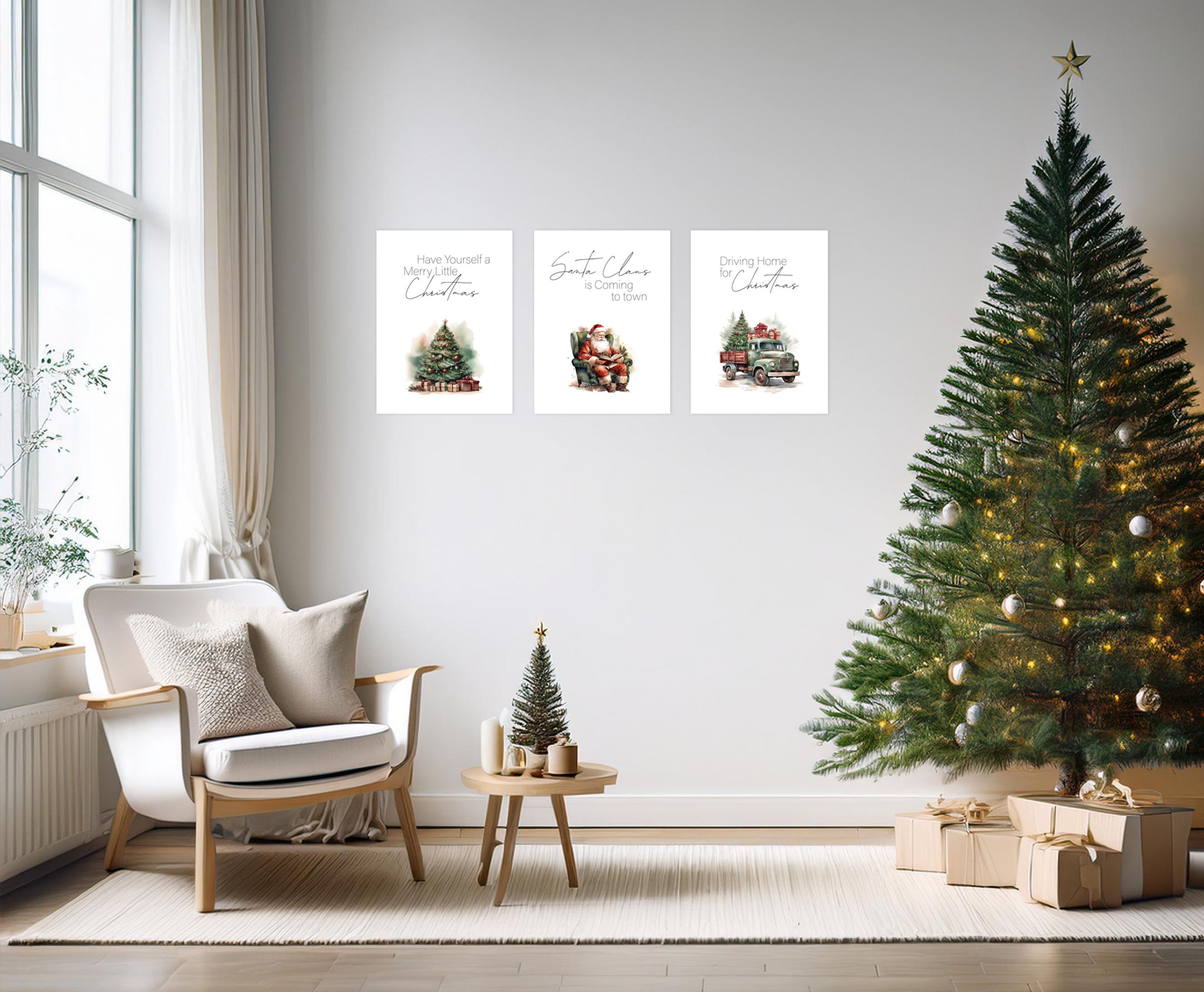 artissimo Mehrteilige Bilder Bilderset, Wandbilder-Set, Poster Weihnachten, Weihnachtsdekoration, Weihnachtsdeko: Sprüche Weihnachten