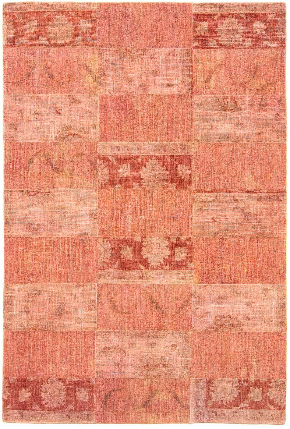 Patchwork hellrot, 181 Einzelstück cm mit - - Teppich 270 x Handgeknüpft, rechteckig, Wohnzimmer, morgenland, 7 Höhe: mm, Zertifikat