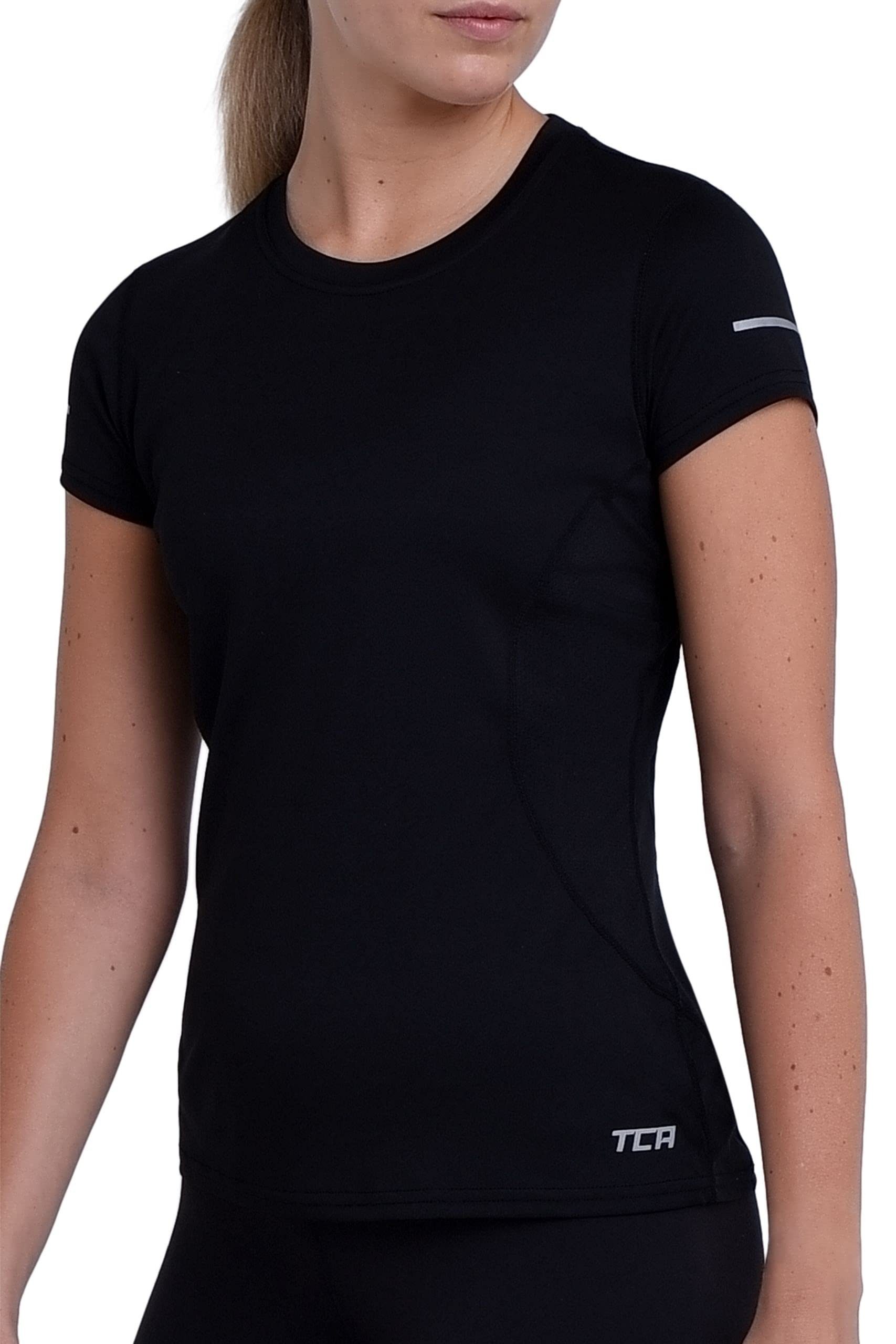 TCA Trainingsshirt TCA Damen Atomic Kurzarm T-Shirt - Schwarz, M (1-tlg) günstig online kaufen