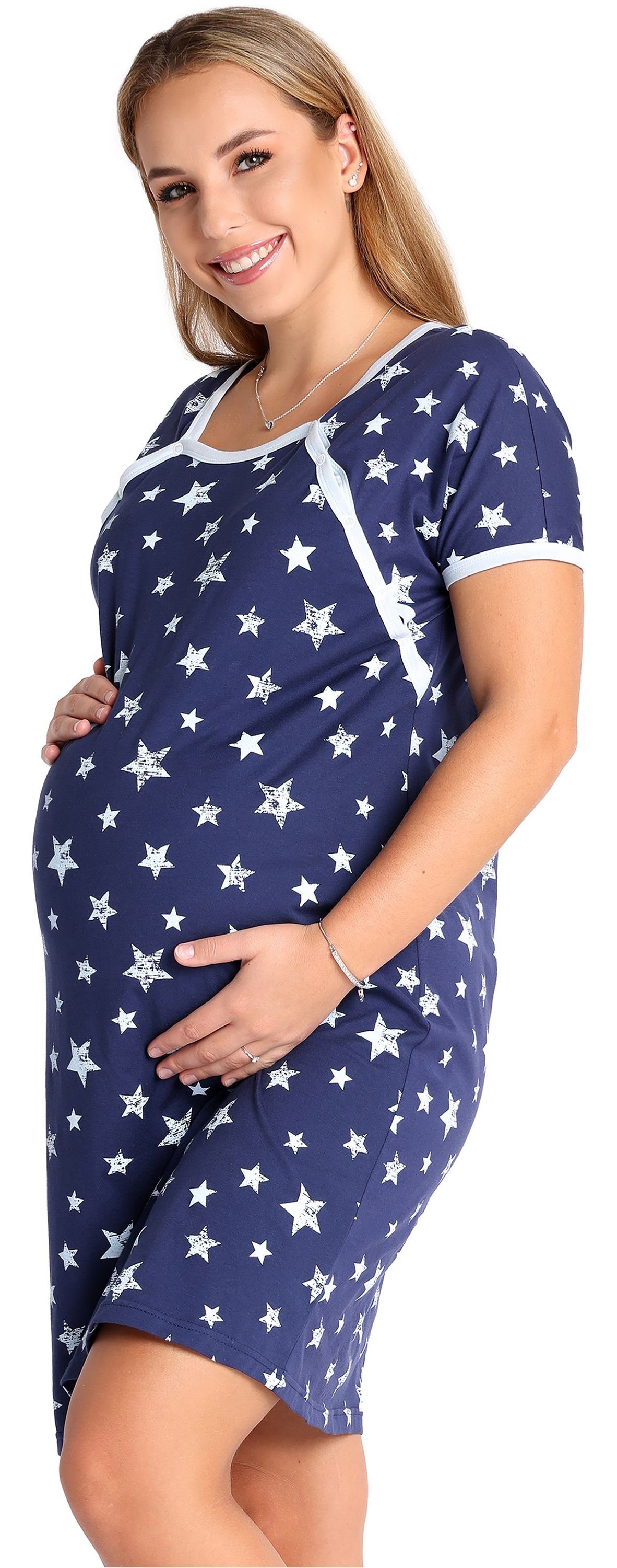 Be Mammy Umstandsnachthemd Damen Nachtkleid Umstandsmode günstig online kaufen