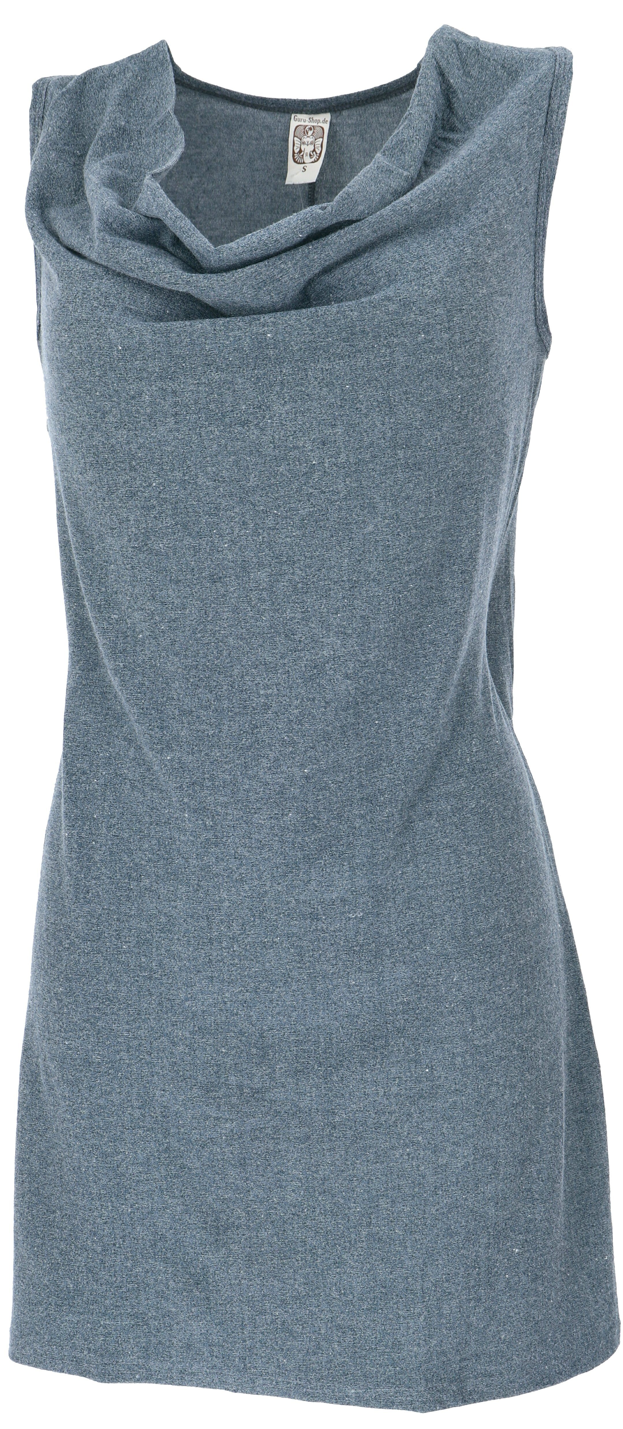 Guru-Shop Midikleid Minikleid mit Wasserfallausschnitt, bequemes.. günstig online kaufen