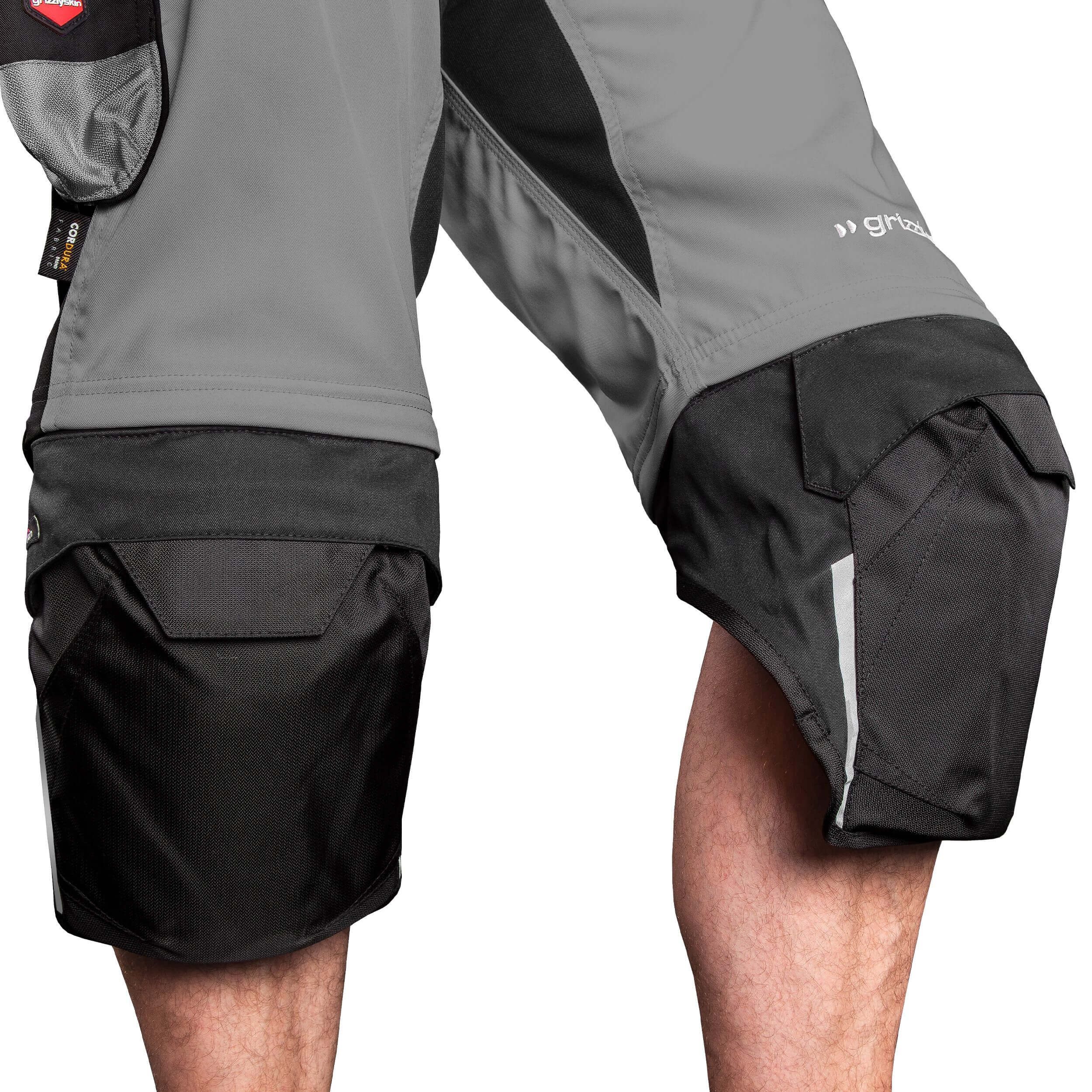 Qualitex Workwear Arbeitshose 1 Paar Kniepolstertaschen IRON - Lyocell - NUR FÜR IRON ARBEITSSHORTS (2-tlg) praktische Shortserweiterung für Kniepolster - mit Reißverschluß