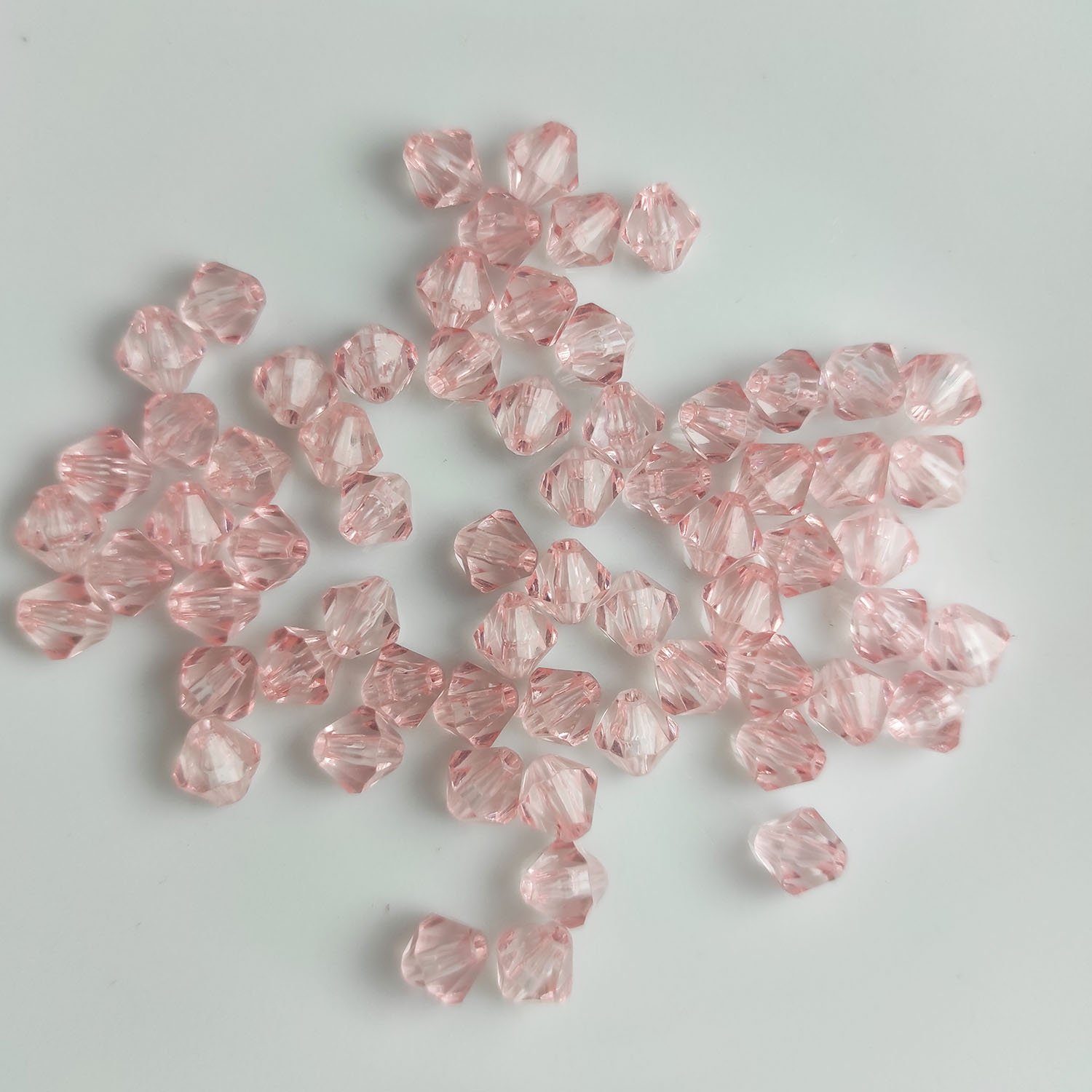 Kopper-24 Bastelperlen Doppelkegel Bicone 100 Stück Acryl Perlen Kristall Lose Perlen mit Loc