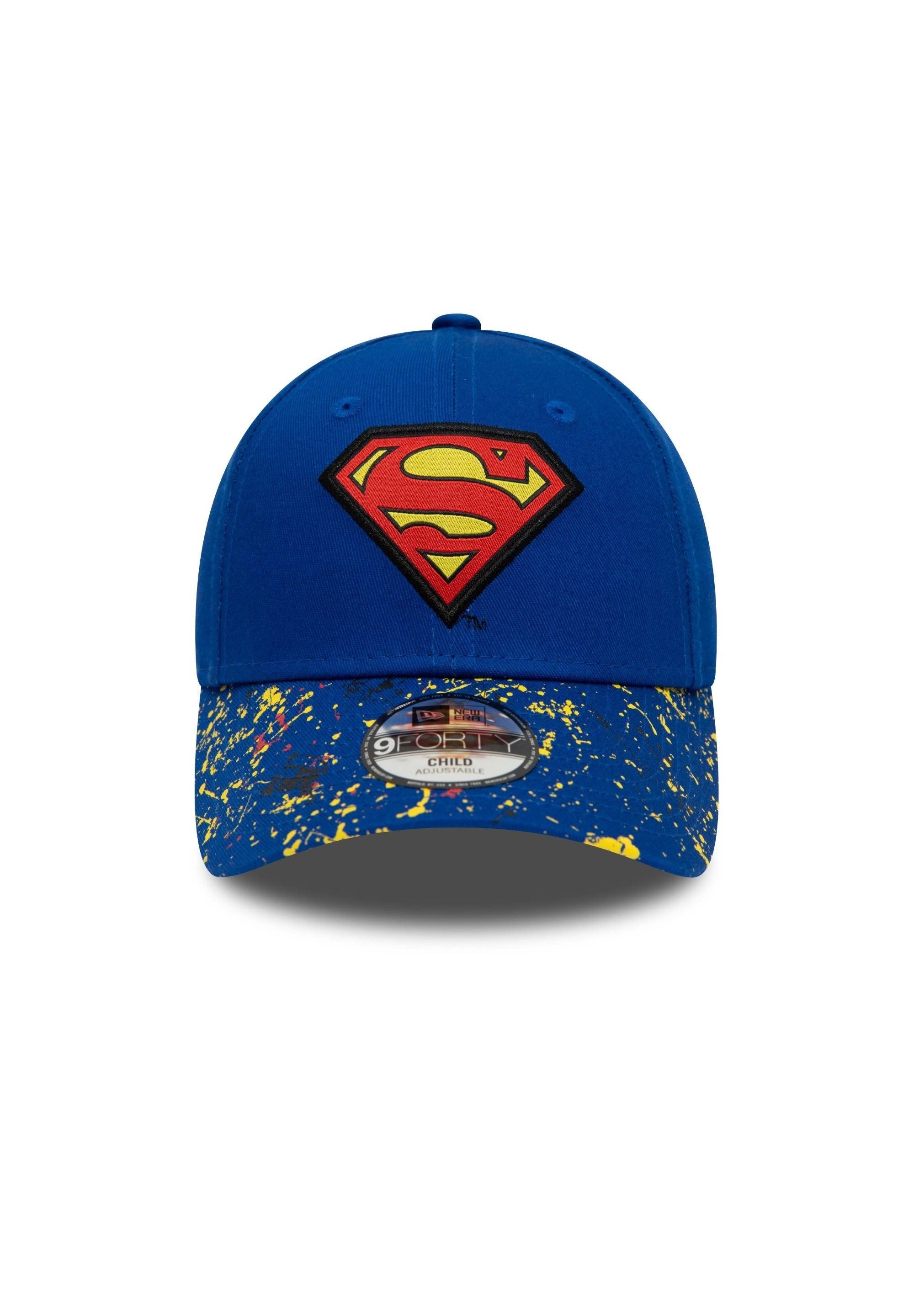 New Era Baseball Cap Superman DC Paint Splat Blue Yellow 9Forty Adjustable Kids Cap New Era (1-St)