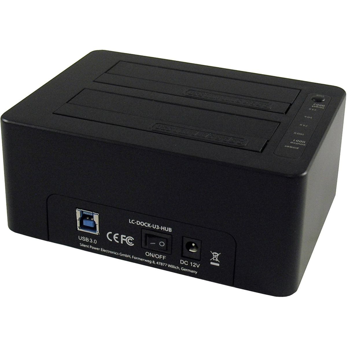 LC-Power LC-DOCK-U3-HUB HDD docking station Netzwerk-Switch