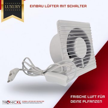 TronicXL Radialventilator 100mm Abluft / Zuluft Grow Lüfter Ventilator für Homebox Growbox Zelt, Zubehör für Grower Anbau Anzucht Feuchtraum