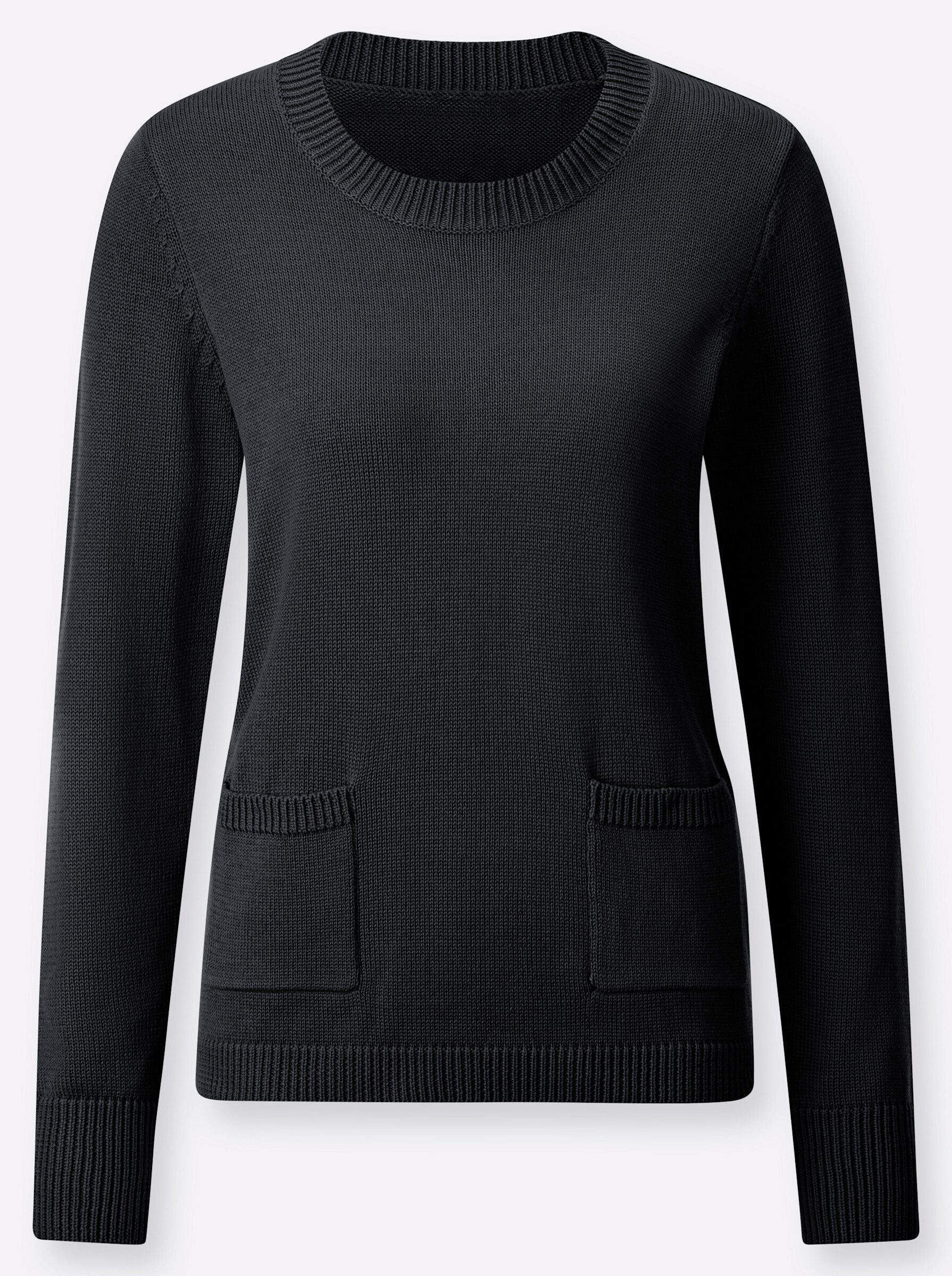 Strickpullover Pullover Langarm Materialmix
