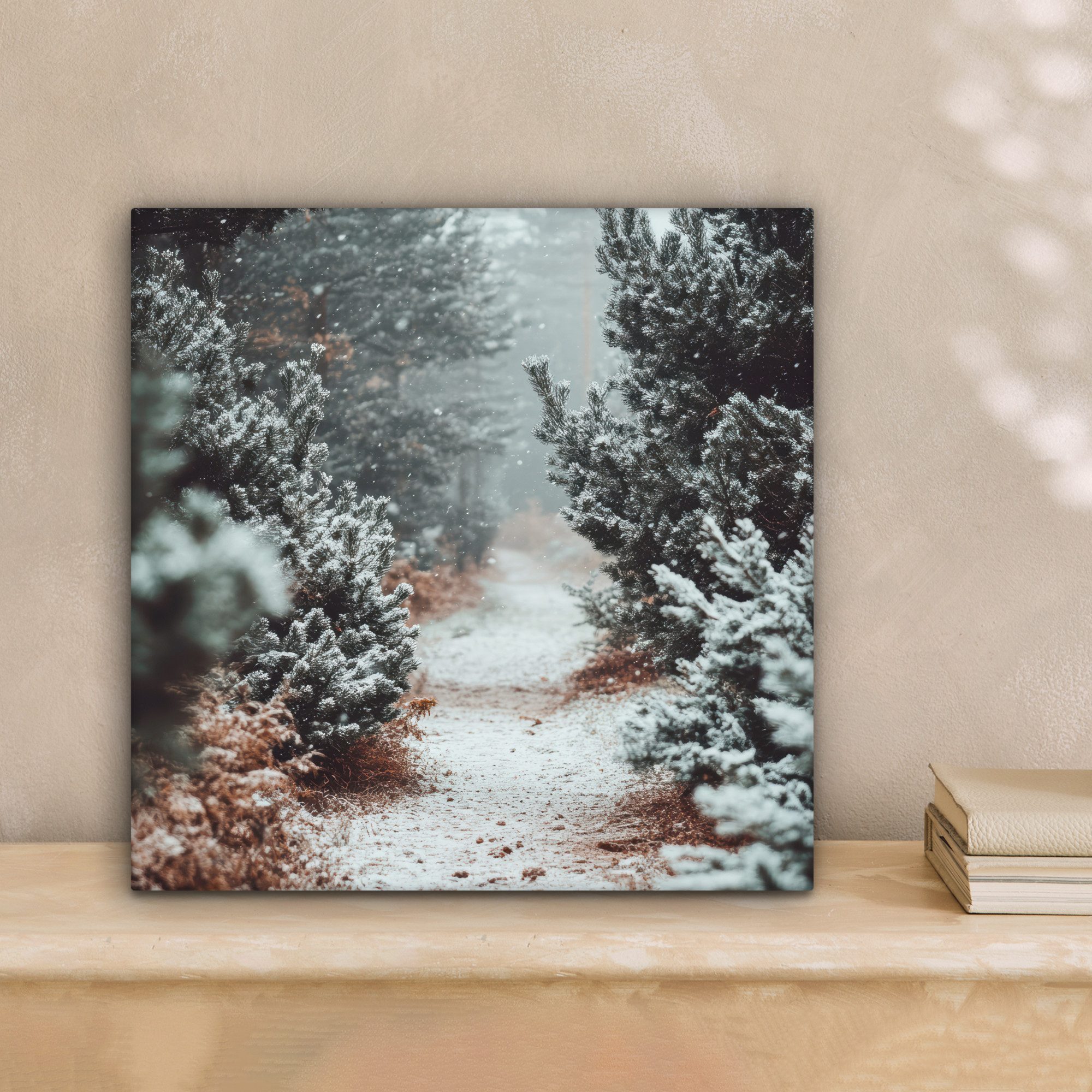 OneMillionCanvasses® Leinwandbild Wald - Winter - Bäume - Natur - Weg - Sch günstig online kaufen