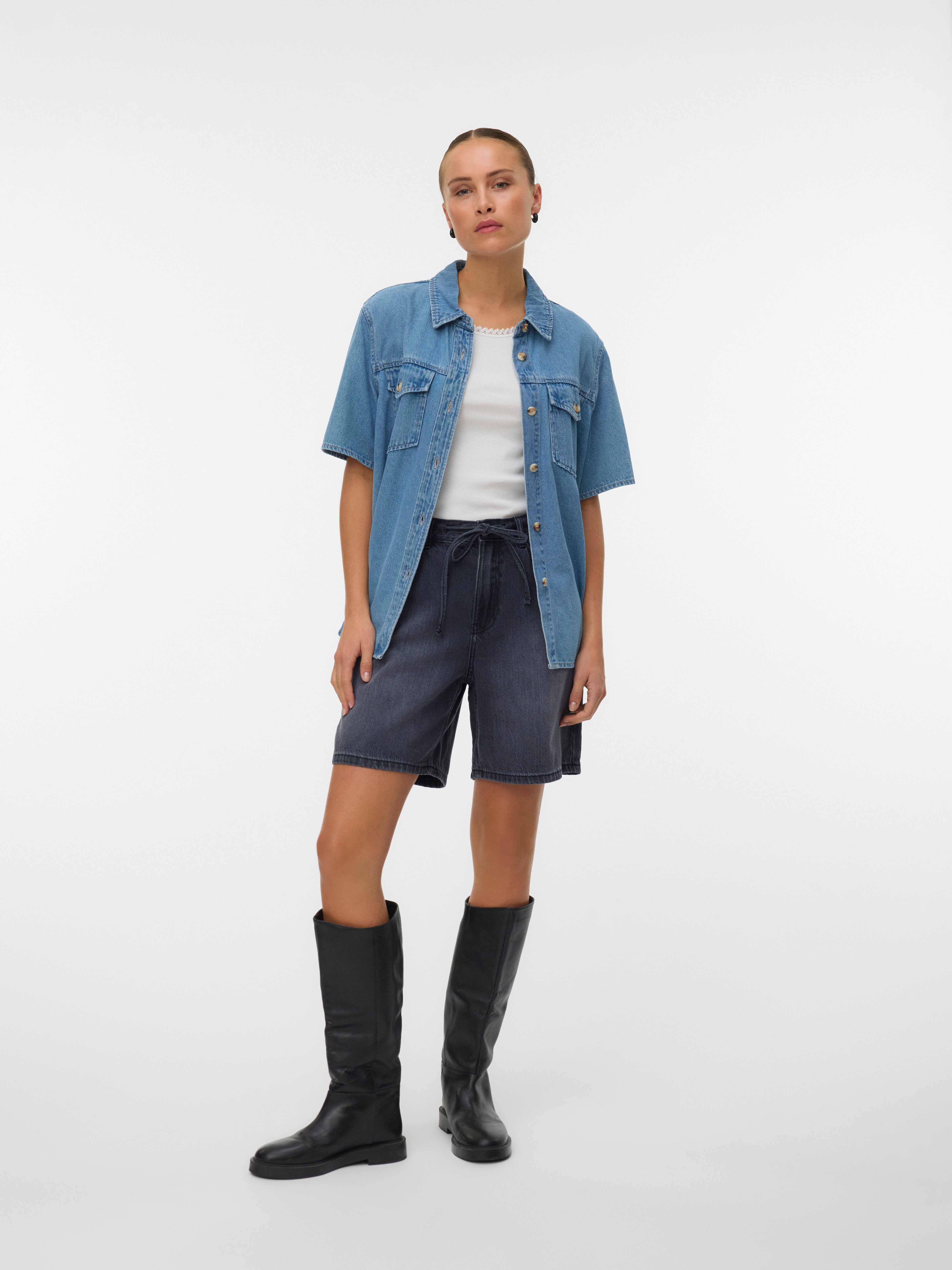 Jeansbluse VMSIGGA SS CLR DENIM SHIRT