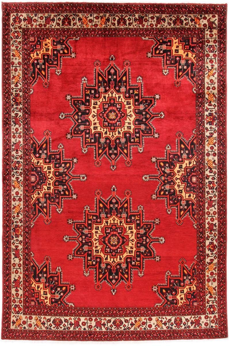 Orientteppich Trading, Orientteppich rechteckig, 200x300 Shiraz 10 mm Nain Höhe: Perserteppich, / Handgeknüpfter