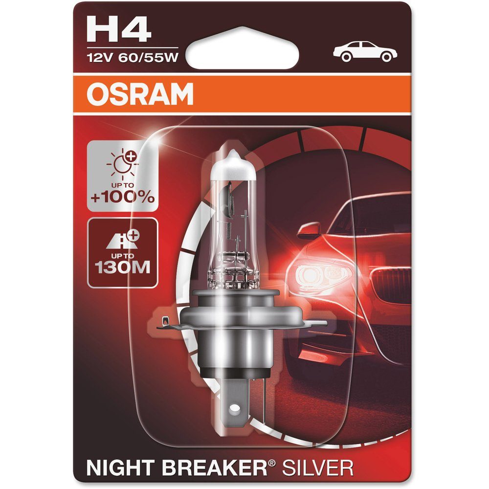Night KFZ-Ersatzleuchte Leuchtmittel H4 Breaker® voelkner Silver Osram selection Auto 64193NBS-01B Halogen