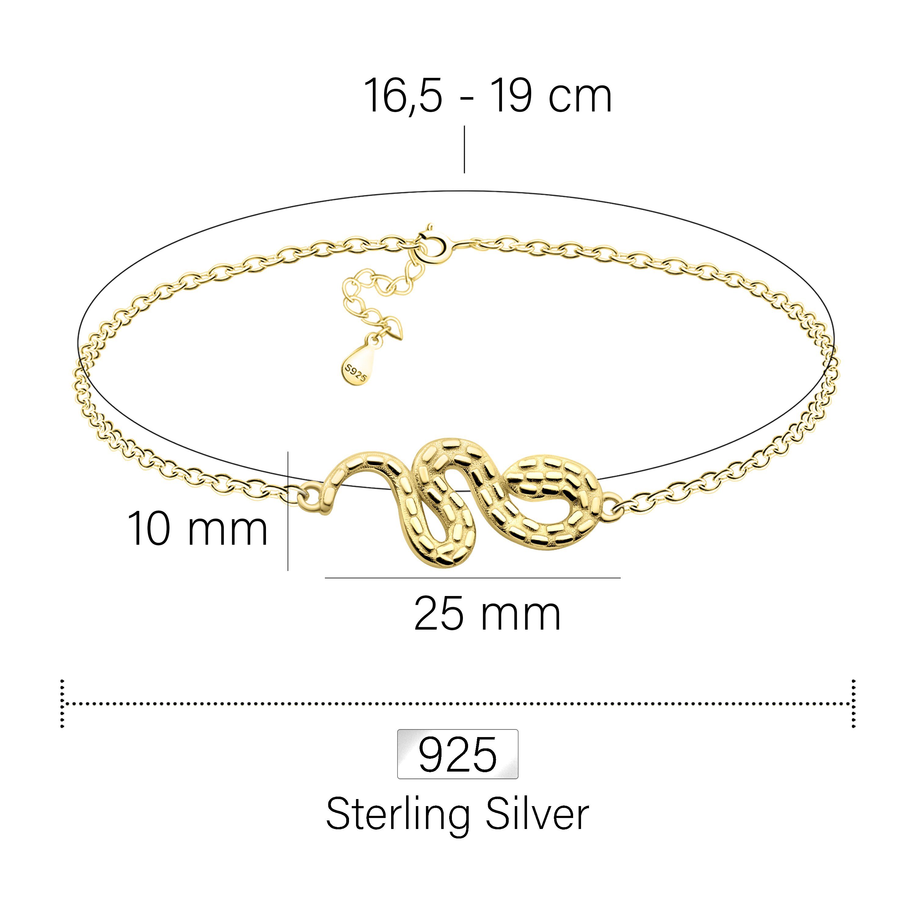 925 Schmuck Schlange Damen Silber (Armband), Milani gold Armband Sofia