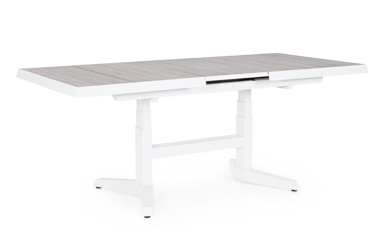 Esstisch Robert aus Aluminium 140-180 cm, Weiß