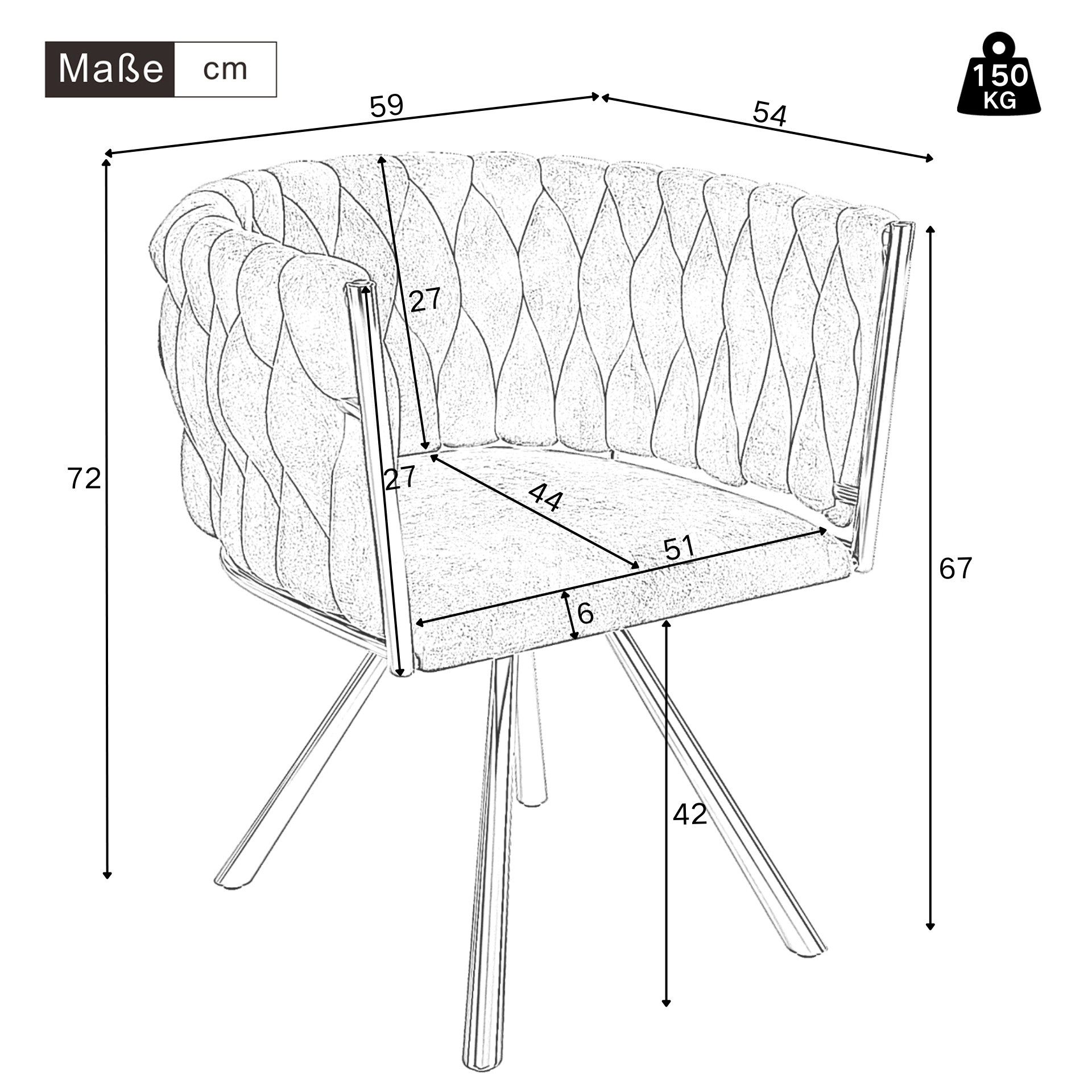 Flieks Esszimmerstuhl (360° drehbar, Set, 2 St), 2er Set Polsterstühle Drehstuhl Wohnzimmerstuhl Leinen, Stahlbeine