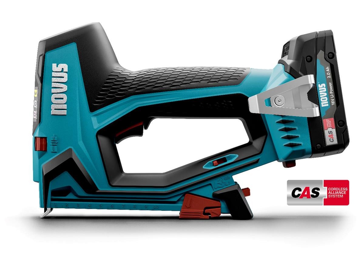 NOVUS Akku-Tacker J-551 Metabox Set, (Set), inkl. 1x CAS 18V Akku und Ladegerät, 5.000 Stück Klammern