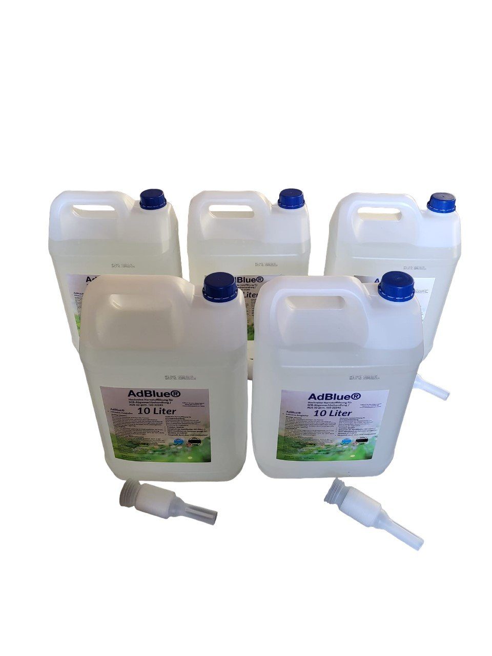 Kanister AdBlue 50 Liter (5 x 10 Liter) mit Einfüllschlauch ISO22241