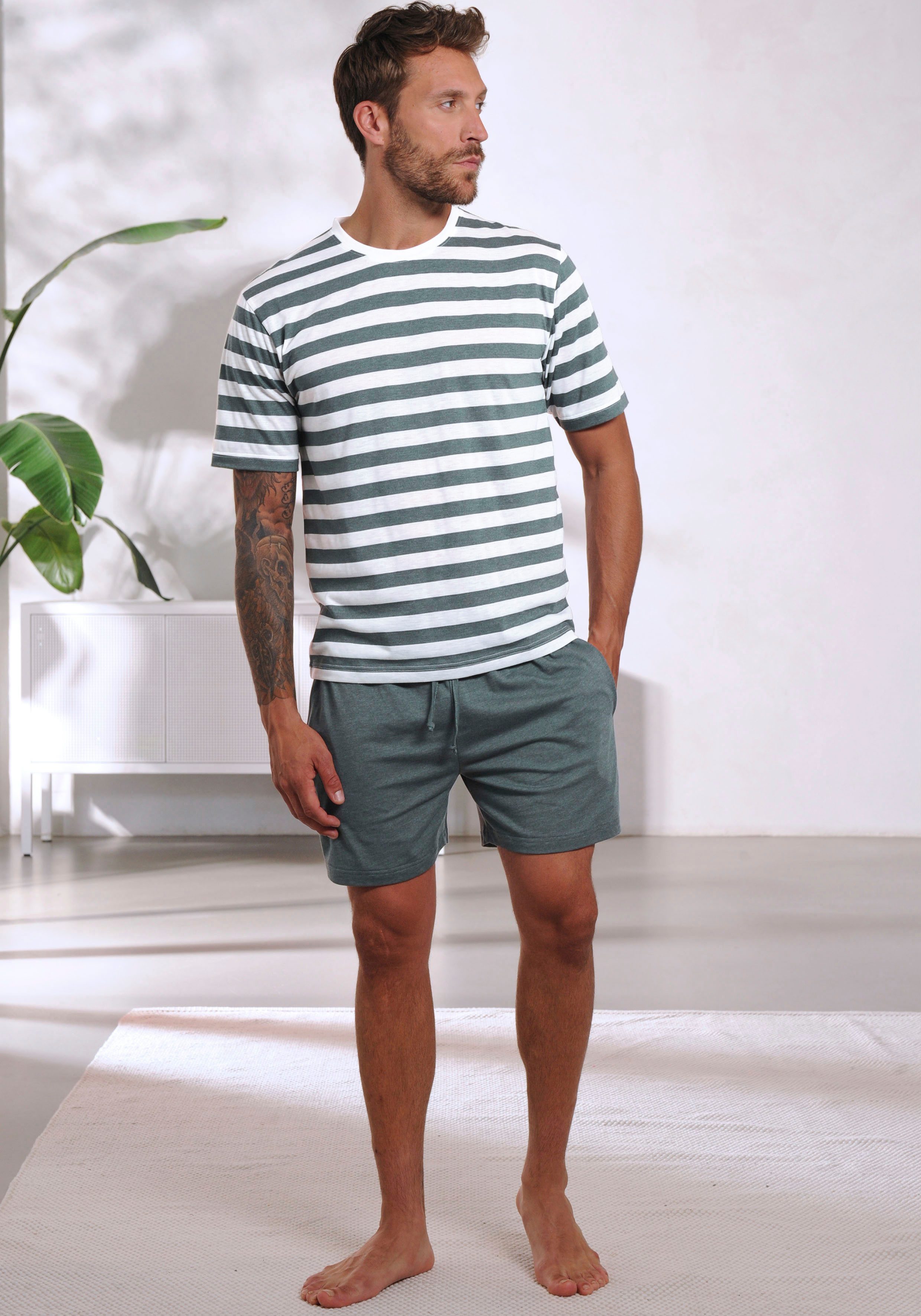 H.I.S Pyjama (2 tlg., 1 Stück) Schlafanzug aus Baumwoll-Mix günstig online kaufen