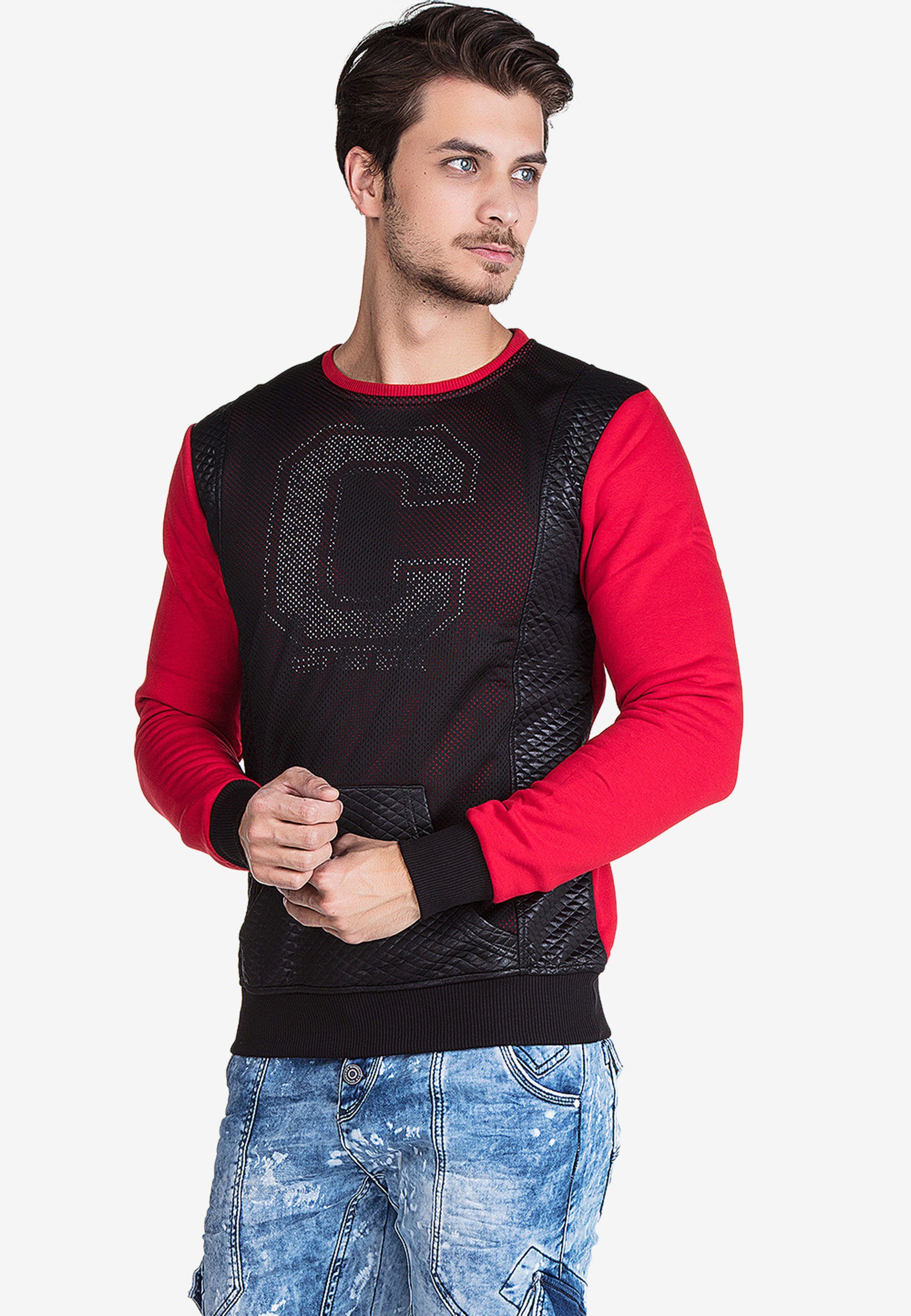 in Baxx Lochmuster-Optik cooler Cipo Sweatshirt &