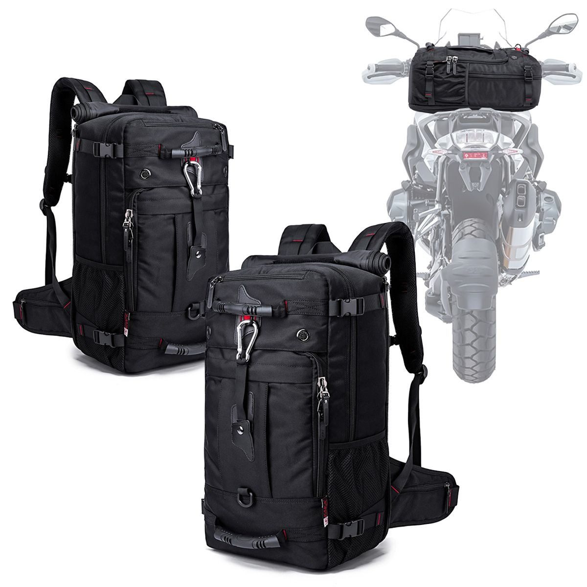 Bagtecs Reisetasche 2x Rucksack # HK2 Hecktasche 35Ltr in schwarz Spar-Set