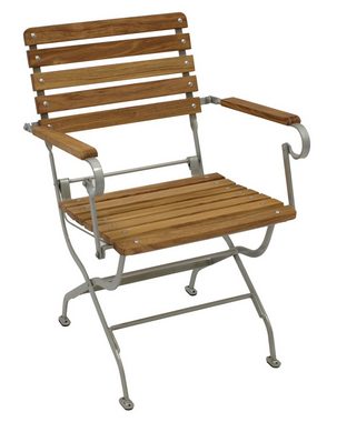 DEGAMO Garten-Essgruppe PASSAU, (5-tlg), (2x Stuhl, 2x Sessel, 1x Tisch 70x110cm), Gestell verzinkt + Robinie